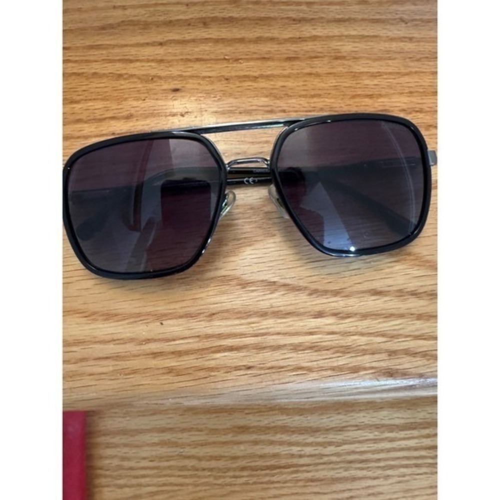 Carrera 256/S Square Navigator Sunglasses Black/Silver 58□18 140 Excellent